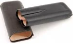Davidoff Zigarrenetui XL-2 Leder schwarz Blatt