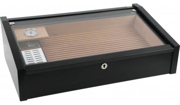 Vega (schwarz) - Deluxe Glas Humidor
