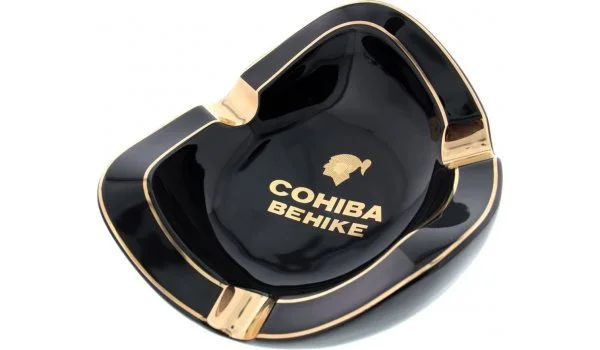 Cohiba Zigarrenaschenbecher Behike Schwarz Gold Porzellan