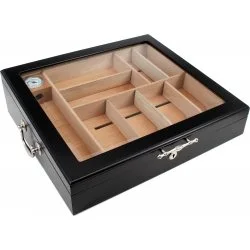 Humidor mit Glasdeckel schwarz