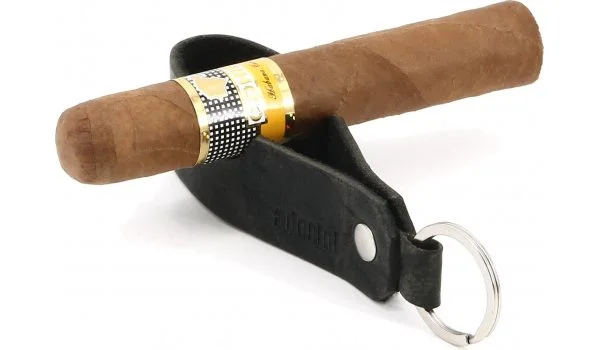 adorini Zigarren- und Pfeifenablage Echtleder Schlüsselanhänger schwarz