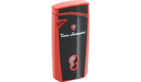 Lamborghini L Magione Jetfeuerzeug schwarz/rot + Lederetui