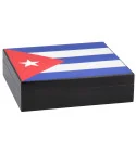 Zigarren Humidor schwarzer Korpus mit kubanischer Flagge