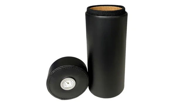 BigSmoke Leder Zigarrenreisetasche Tube Zedernholz gefüttert inkl. Hygrometer