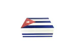 Zigarren Humidor Weiß mit kubanischer Flagge für 50-75 Zigarren Foto 2