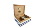 Zigarren Humidor Weiß mit kubanischer Flagge für 50-75 Zigarren Foto 5
