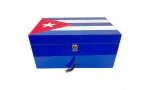 Zigarren Humidor Blau mit kubanischer Flagge für 100 Zigarren Foto 2