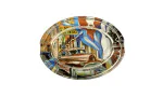 Zigarrenascher Glas oval mit Cuba Design 2 Ablagen Foto 2