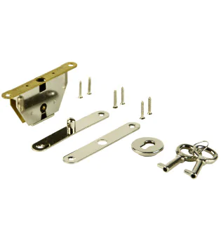 Humidor Einbauschloss Set silber Foto 4