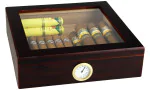 BigSmoke Humidor Set braun mit Glasdeckel