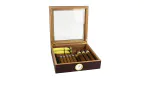 BigSmoke Humidor Set braun mit Glasdeckel Foto 3