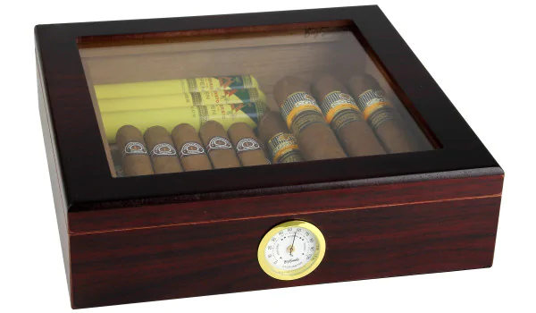 BigSmoke Humidor braun mit Glasscheibe