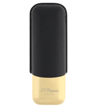 S.T. Dupont Zigarrenetui für 2 Zigarren Schwarz Gold 183250