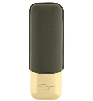S.T. Dupont Zigarrenetui für 2 Zigarren Khaki Gold 183269
