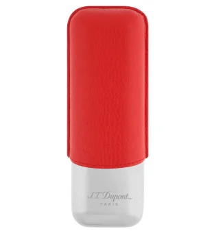 S.T. Dupont Zigarrenetui für 2 Zigarren Rot Chrom 183268