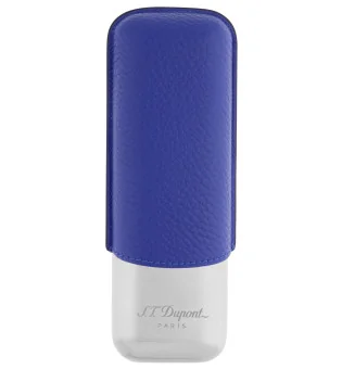 S.T. Dupont Zigarrenetui für 2 Zigarren Blau Chrom 183267