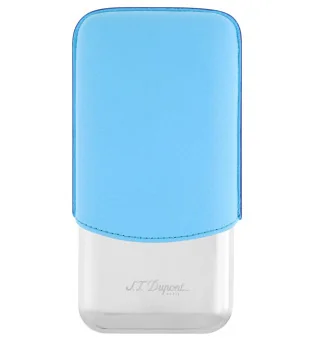 S.T. Dupont Zigarrenetui für 3 Zigarren Türkis Chrom 183364