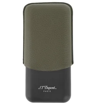 S.T. Dupont Zigarrenetui für 3 Zigarren Khaki Schwarz 183349
