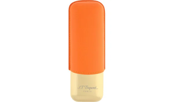 S.T. Dupont Zigarrenetui für 2 Zigarren orange/gold 183256