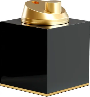 adorini Tischfeuerzeug Hochglanz schwarz Gold