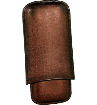 Angelo Zigarrenetui 3er dunkelbraun Leder