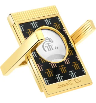S.T. Dupont Doppelklingencutter mit Zigarrenständer Trinidad Schwarz Gold 003477