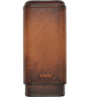 adorini Zigarrenetui Vintage Echt Leder 2-3 Zigarren braun