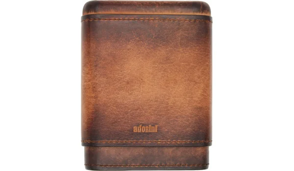 adorini Zigarrenetui Vintage Echt Leder 3-5 Zigarren braun