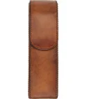 adorini Taschen Zigarrenetui Vintage Echt Leder 2 Zigarren braun mit Tasche für Schneider oder Feuerzeug