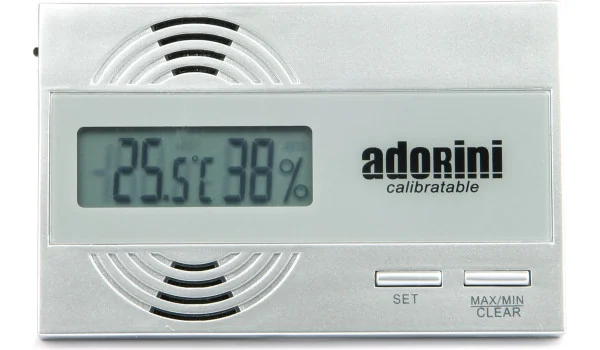 adorini digitales Hygrometer & Thermometer Silber mit Schweizer Sensirion Sensor