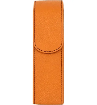 adorini Zigarrenetui für 2 Zigarren orange mit schwarzer Naht