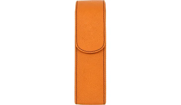 adorini Zigarrenetui für 2 Zigarren orange mit schwarzer Naht