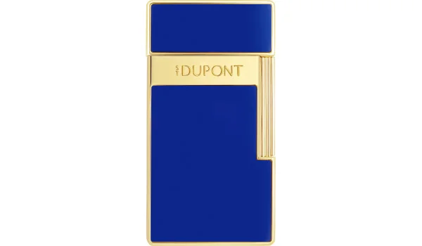 S.T. Dupont Biggy Feuerzeug Naturlack Blau Gold 025225