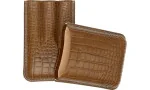 Jemar Leder Zigarrenetui für drei Zigarren Kroko Camel 464/3 Foto 3