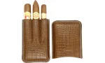 Jemar Leder Zigarrenetui für drei Zigarren Kroko Camel 464/3 Foto 4