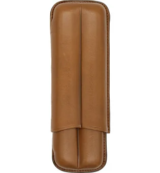 Martin Wess 490 Zigarrenetui für 2 Robustos  Ziegenleder Havanna