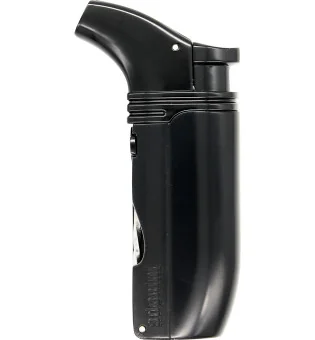 Adorini Puroso Jet Feuerzeug zweiflammig schwarz mit Solingenklinge