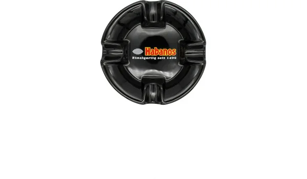 Habanos Aschenbecher rund schwarz