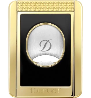 S.T. Dupont Doppelklingencutter mit Zigarrenständer Schwarz Gold 003553