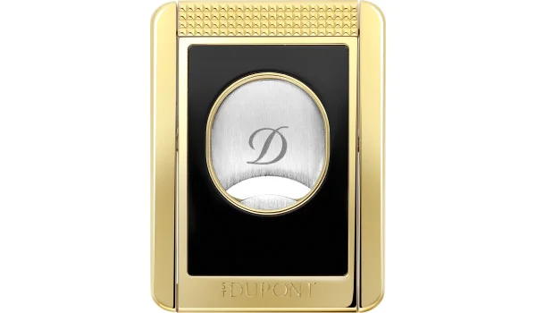 S.T. Dupont Doppelklingencutter mit Zigarrenständer Schwarz Gold 003553