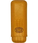 Partagas Zigarrenetui Leder Senfgelb für 2 Zigarren