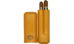 Partagas Zigarrenetui Leder Senfgelb für 2 Zigarren Foto 3