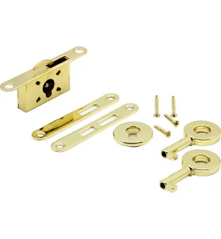 Humidor Einbauschloss Set gold mit Schwenkbügel