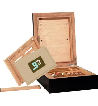 BigSmoke Humidor klein schwarz inkl. Boveda Pack 72%