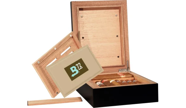BigSmoke Humidor klein schwarz inkl. Boveda Pack 72%