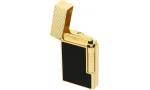 S.T. Dupont Le Grand Feuerzeug Naturlack Schwarz Gelbgold Diamantkopf C23790CL Foto 3