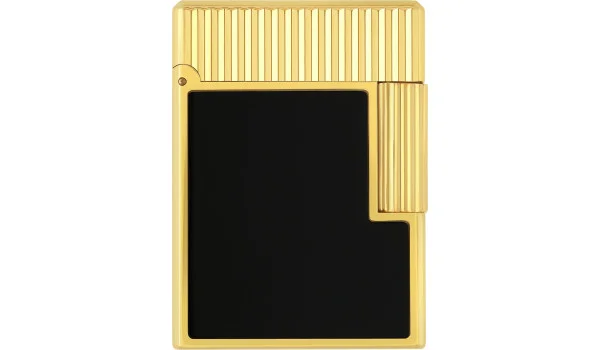 S.T. Dupont Ligne 1 Feuerzeug schwarzer Lack Gelbgold C14120